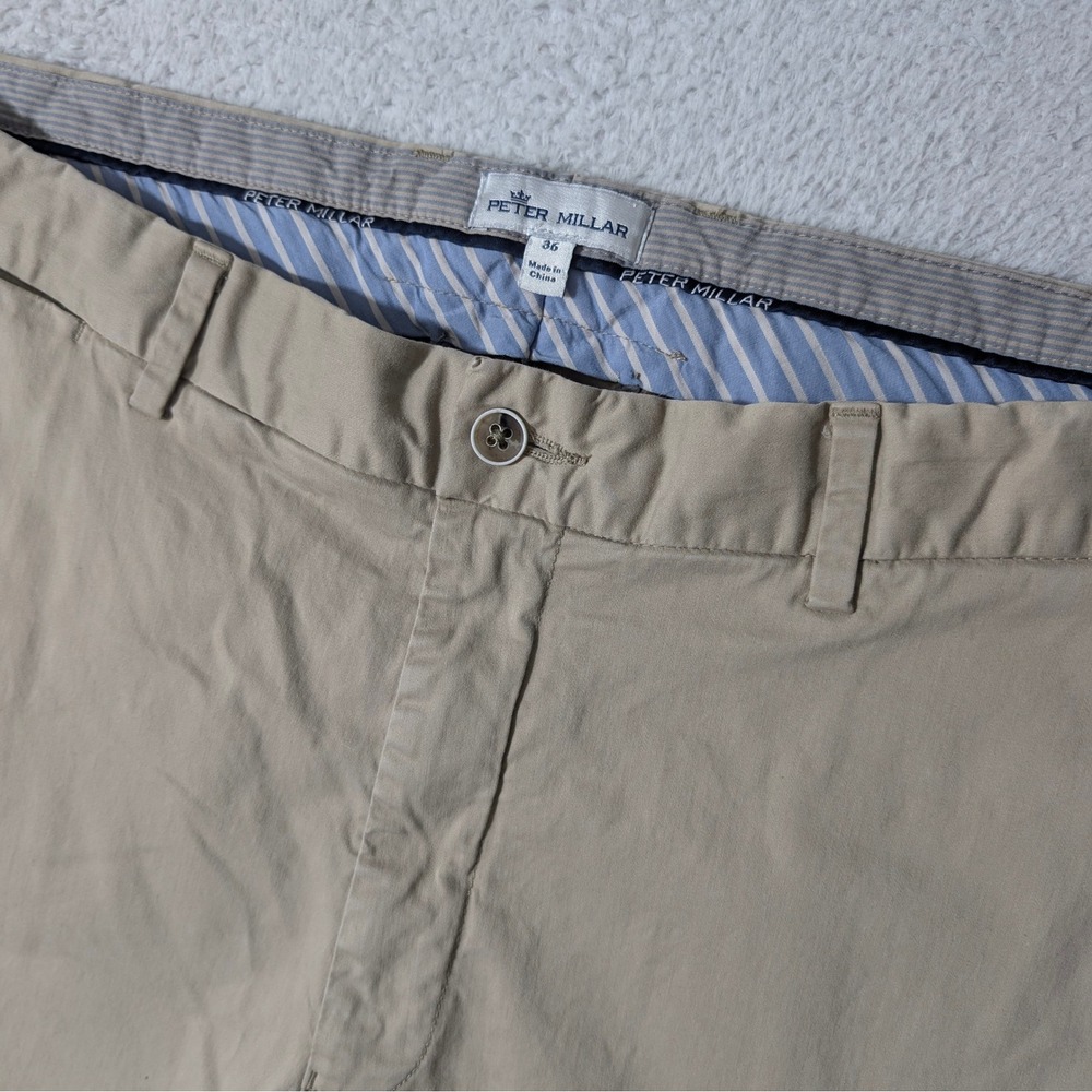 Peter Millar‎ Pants Mens 36/35 Tan Khaki Cotton Silk Stretch Chino MS20B50